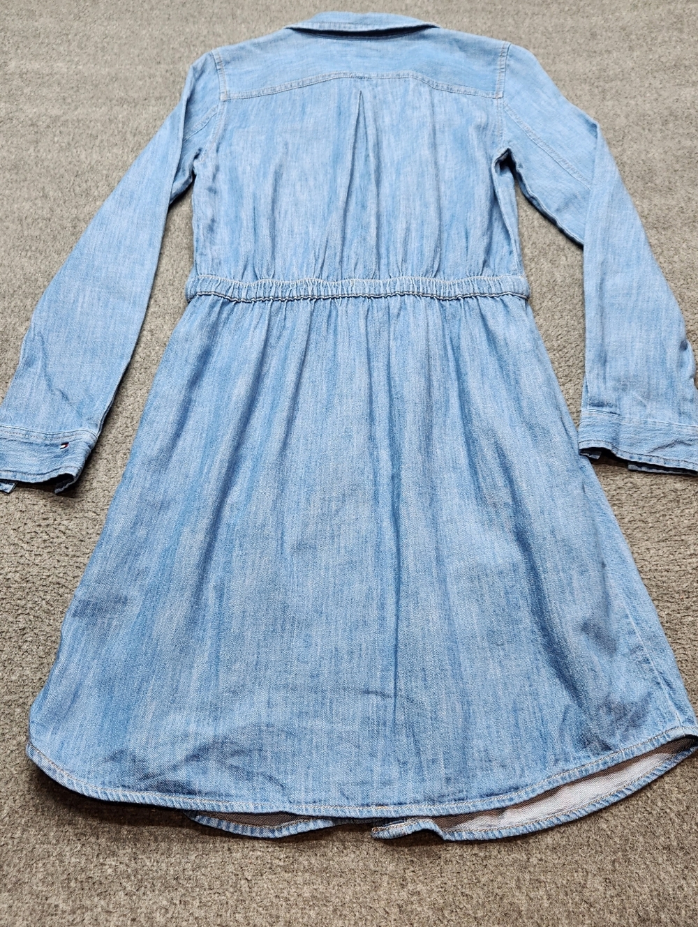 Tommy Hilfiger Denim Shirt Dress XS Blue Chambray Belted Long Sleeve - Picture 6 of 6